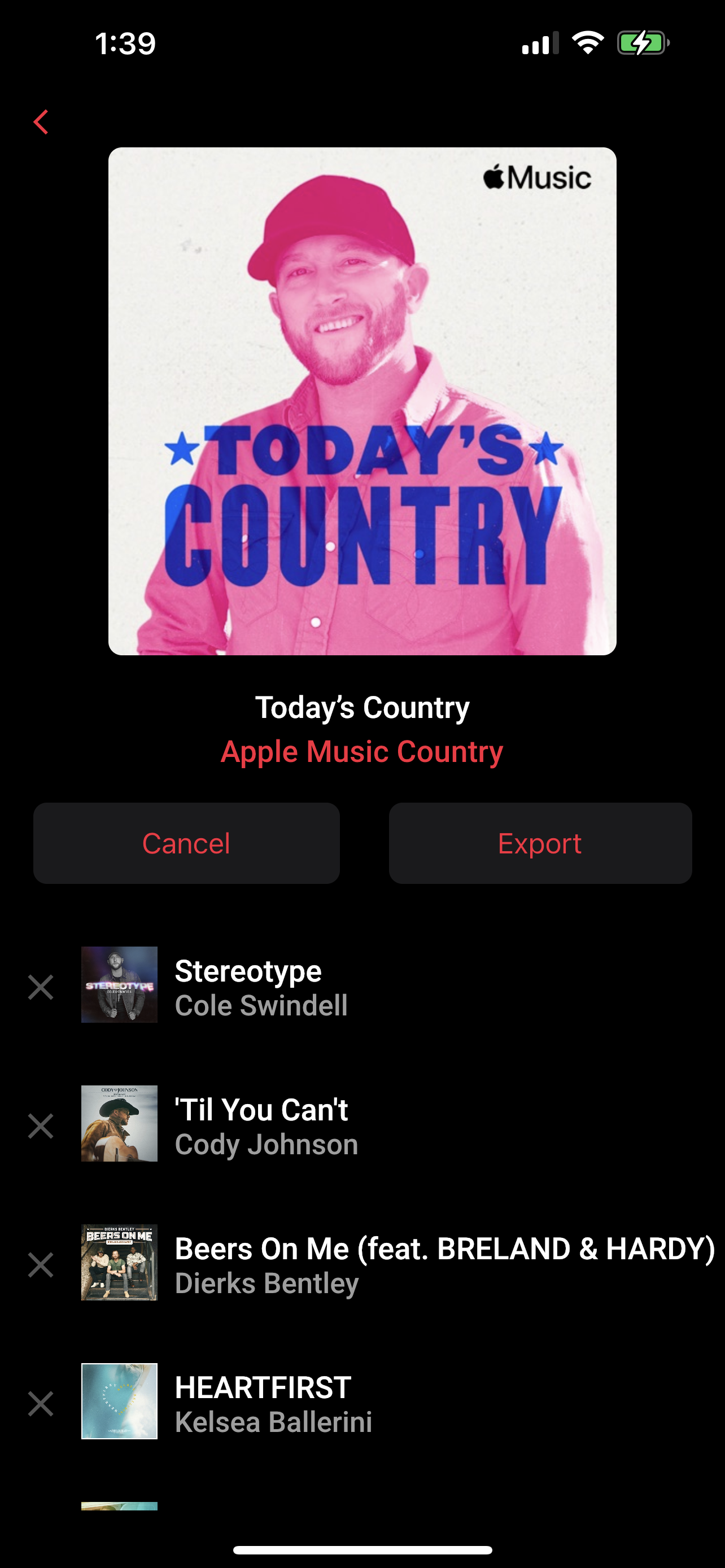 Apple Music playlist view